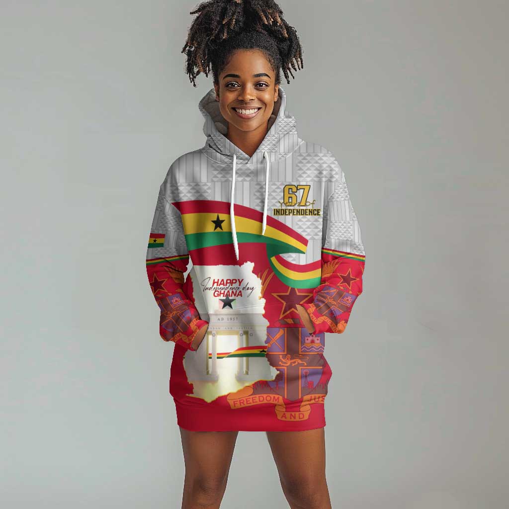 Ghana Independence Day Hoodie Dress Gana Map Happy 67 Years Anniversary LT14