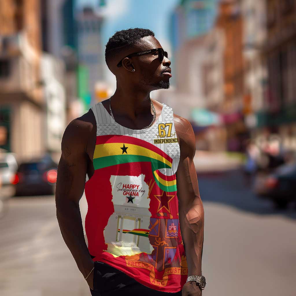 Ghana Independence Day Men Tank Top Gana Map Happy 67 Years Anniversary LT14