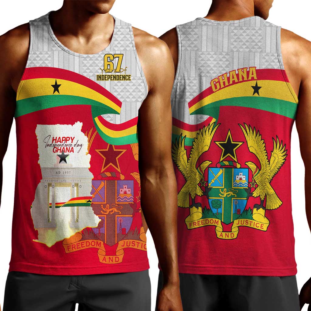 Ghana Independence Day Men Tank Top Gana Map Happy 67 Years Anniversary LT14