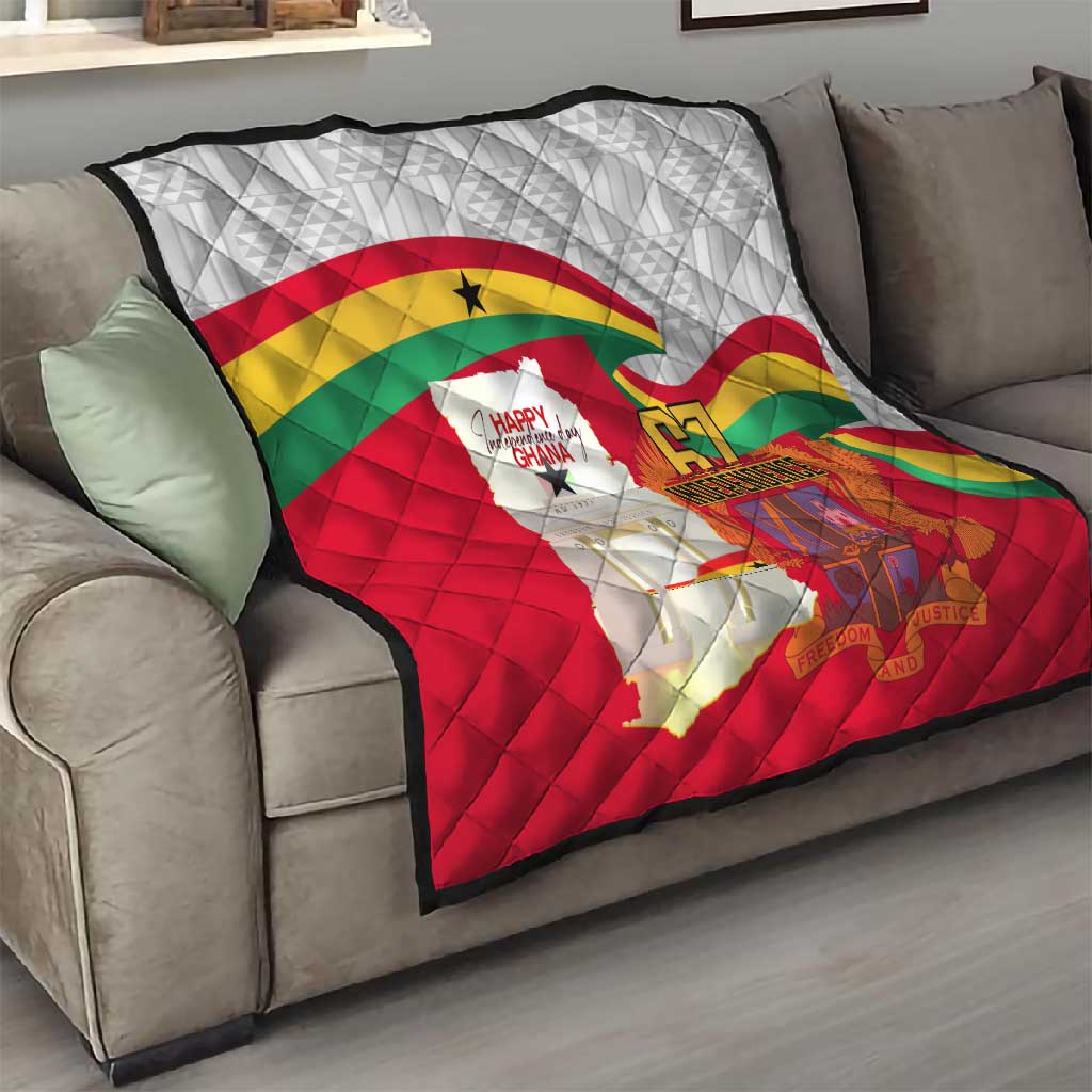 Ghana Independence Day Quilt Gana Map Happy 67 Years Anniversary LT14