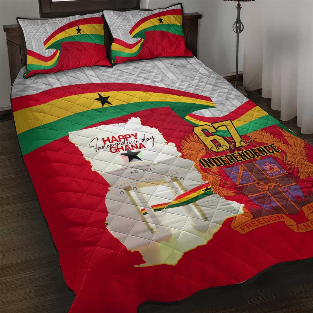 Ghana Independence Day Quilt Bed Set Gana Map Happy 67 Years Anniversary LT14