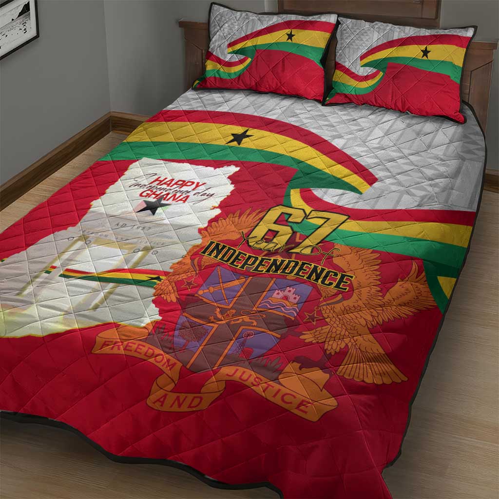 Ghana Independence Day Quilt Bed Set Gana Map Happy 67 Years Anniversary LT14
