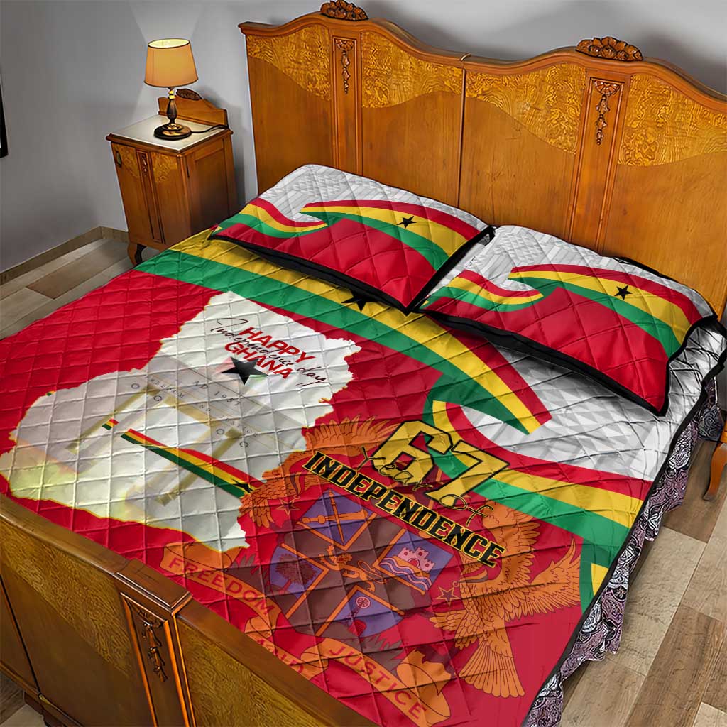 Ghana Independence Day Quilt Bed Set Gana Map Happy 67 Years Anniversary LT14