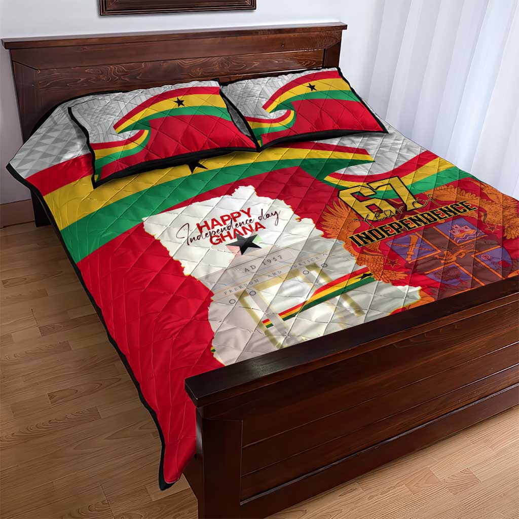 Ghana Independence Day Quilt Bed Set Gana Map Happy 67 Years Anniversary LT14