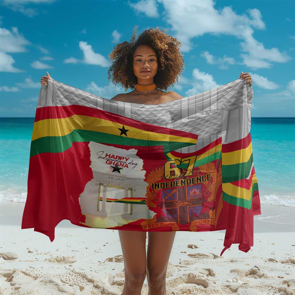 Ghana Independence Day Sarong Gana Map Happy 67 Years Anniversary LT14