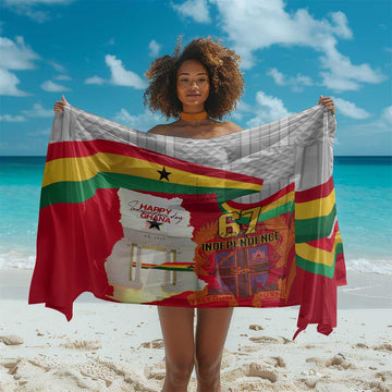 Ghana Independence Day Sarong Gana Map Happy 67 Years Anniversary LT14