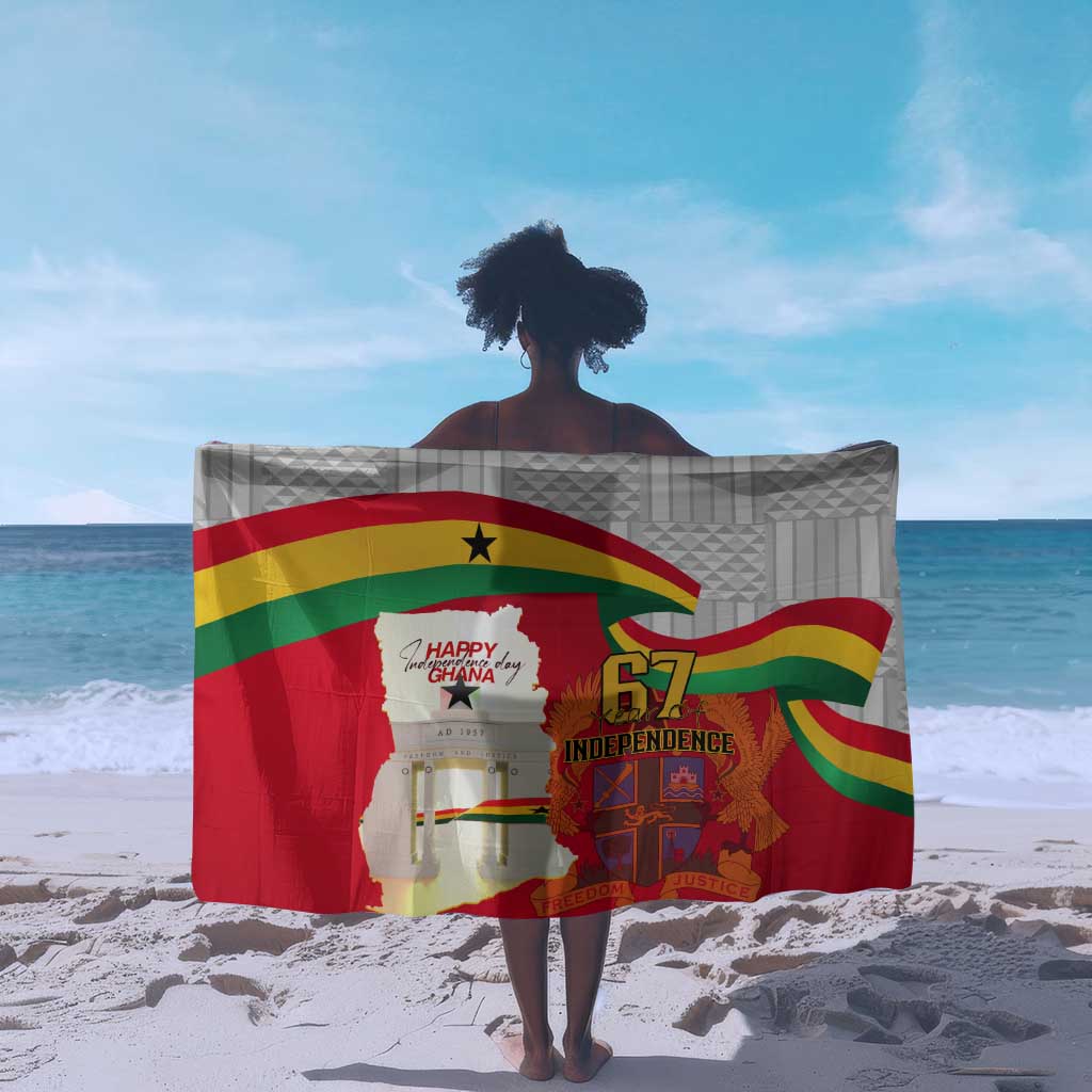Ghana Independence Day Sarong Gana Map Happy 67 Years Anniversary LT14