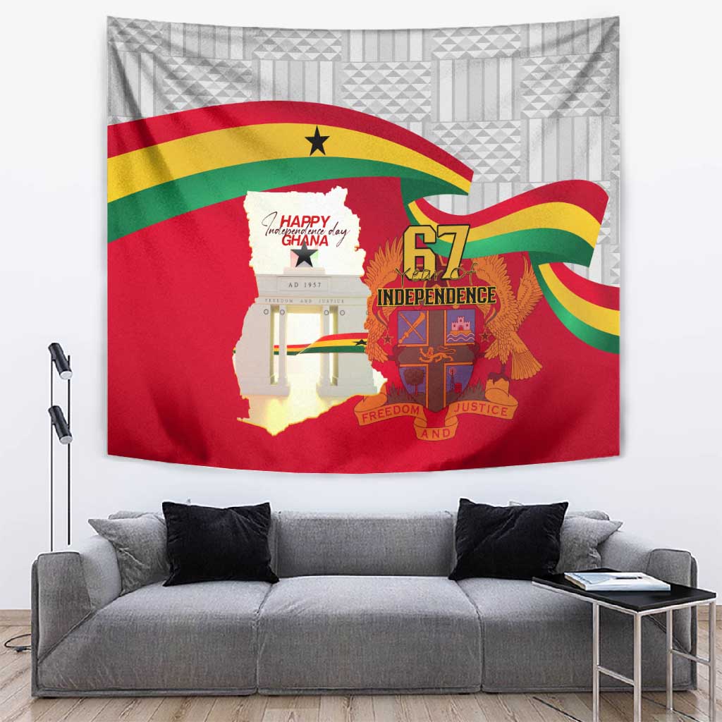 Ghana Independence Day Tapestry Gana Map Happy 67 Years Anniversary LT14