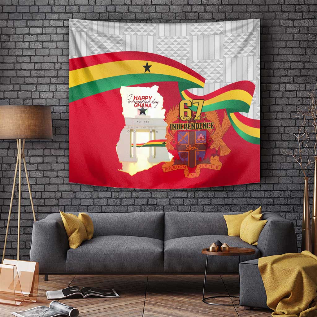 Ghana Independence Day Tapestry Gana Map Happy 67 Years Anniversary LT14
