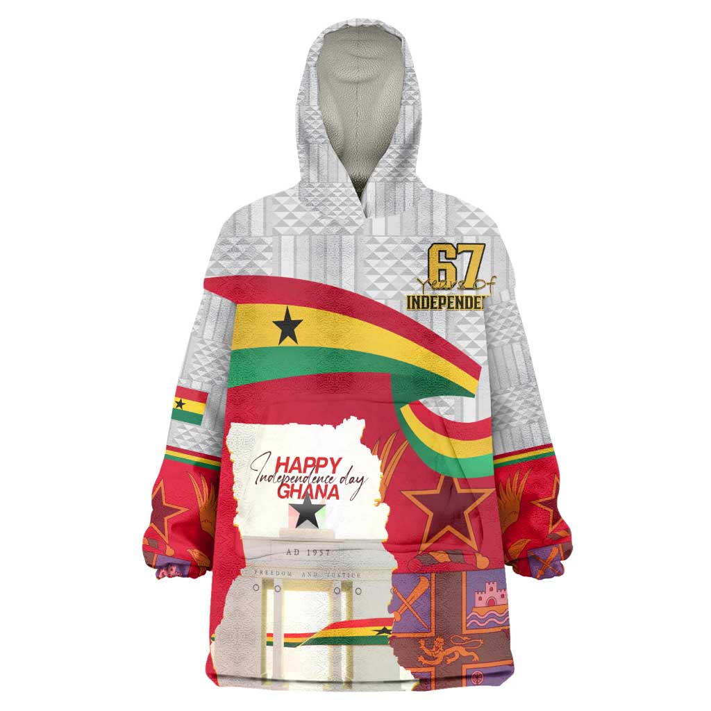Ghana Independence Day Wearable Blanket Hoodie Gana Map Happy 67 Years Anniversary LT14