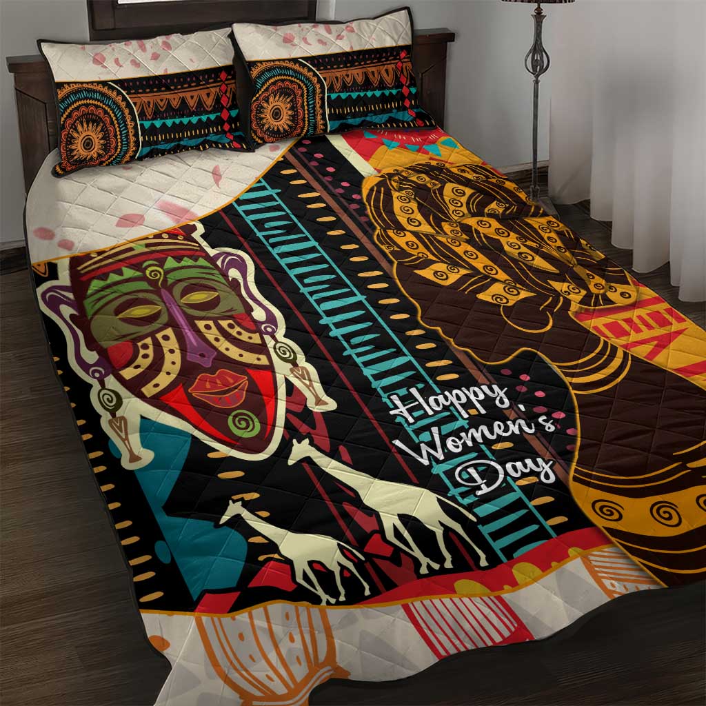 Africa International Women Day Quilt Bed Set African Pattern LT14