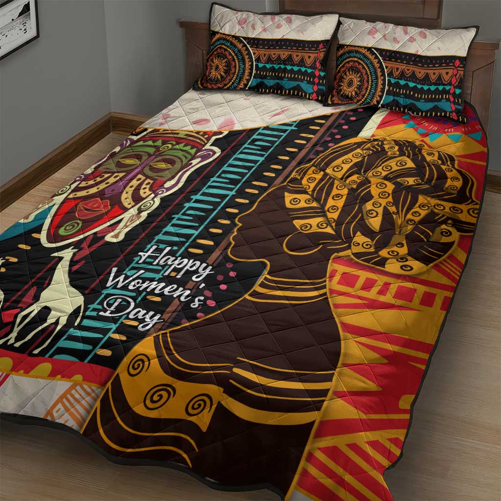Africa International Women Day Quilt Bed Set African Pattern LT14