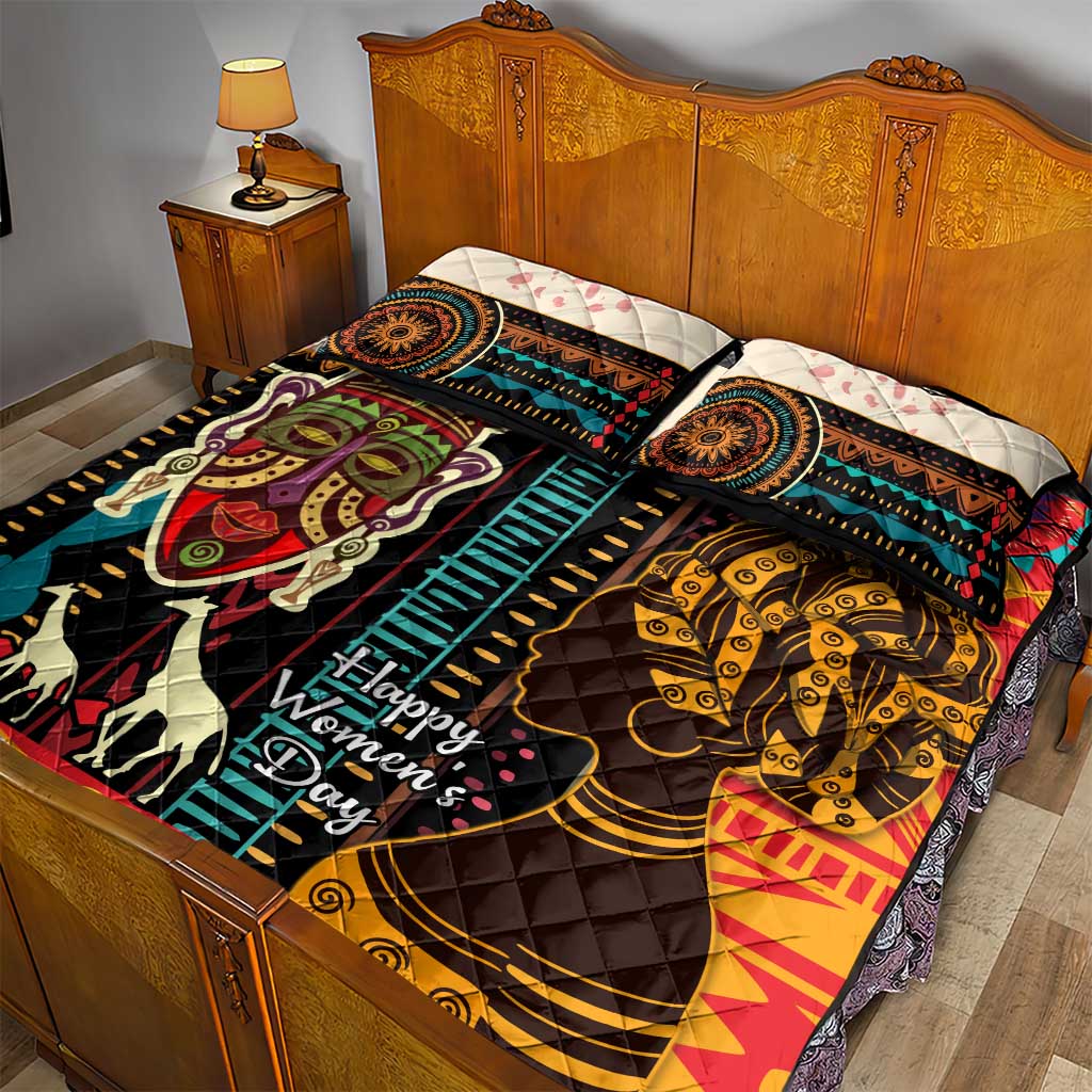 Africa International Women Day Quilt Bed Set African Pattern LT14