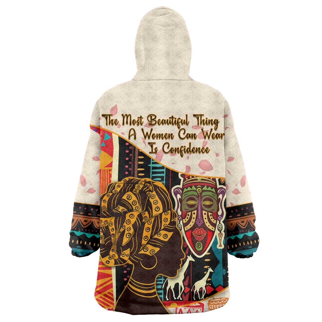 Africa International Women Day Wearable Blanket Hoodie African Pattern LT14