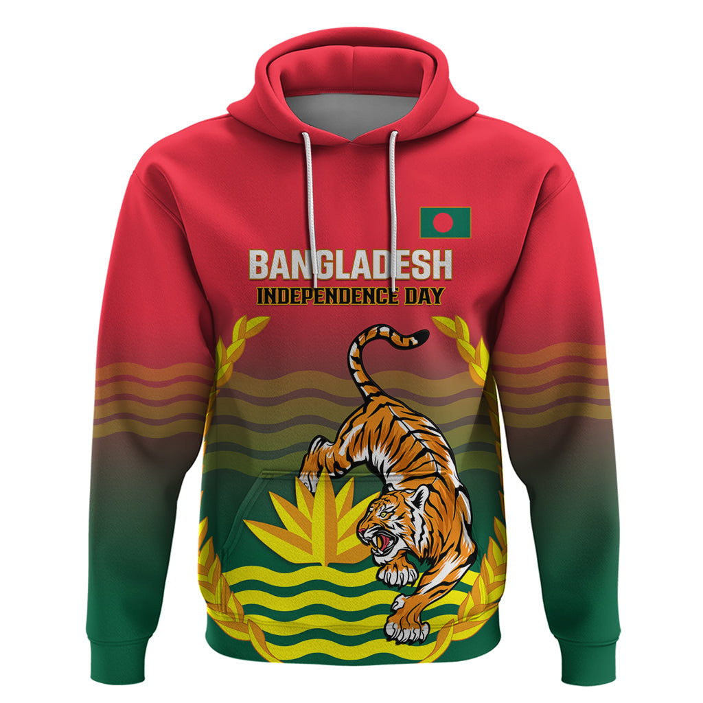 Bangladesh Independence Day Hoodie Royal Bengal Tiger With Coat Of Arms LT14