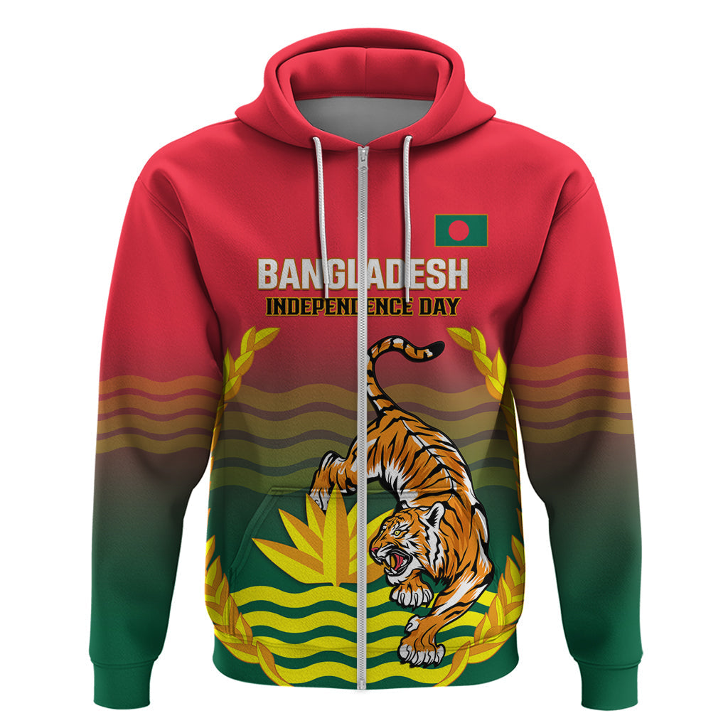 Bangladesh Independence Day Hoodie Royal Bengal Tiger With Coat Of Arms LT14