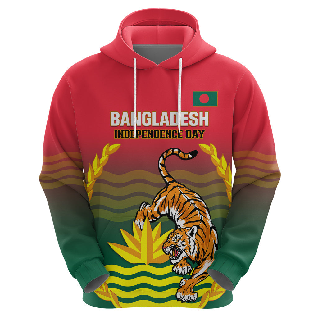Bangladesh Independence Day Hoodie Royal Bengal Tiger With Coat Of Arms LT14