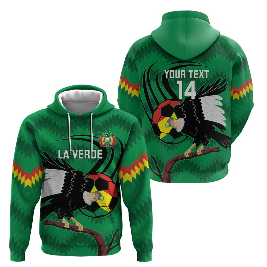 Custom Bolivia Football Hoodie Andean Condor Vamo La Verde LT14
