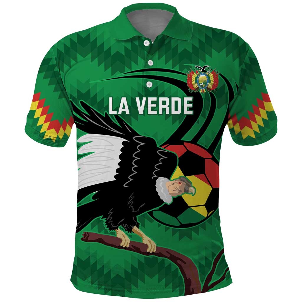 Custom Bolivia Football Polo Shirt Andean Condor Vamo La Verde LT14