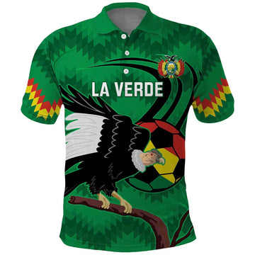 Custom Bolivia Football Polo Shirt Andean Condor Vamo La Verde LT14