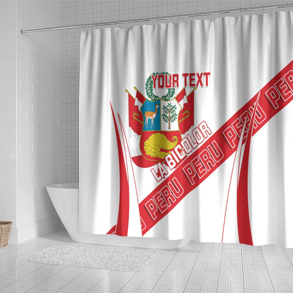 Custom Peru Football Shower Curtain La Bicolor Coat Of Arms Style LT14