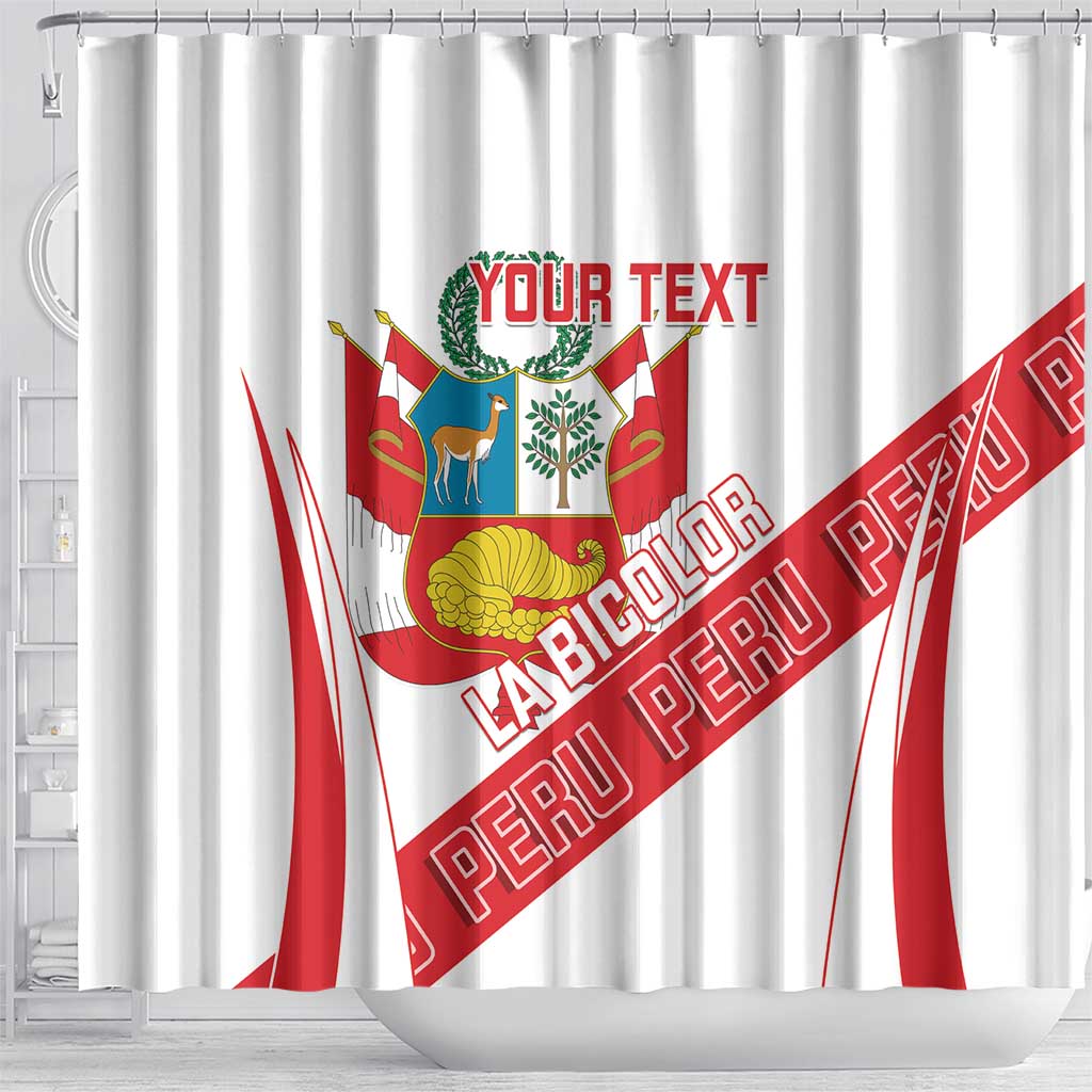 Custom Peru Football Shower Curtain La Bicolor Coat Of Arms Style LT14