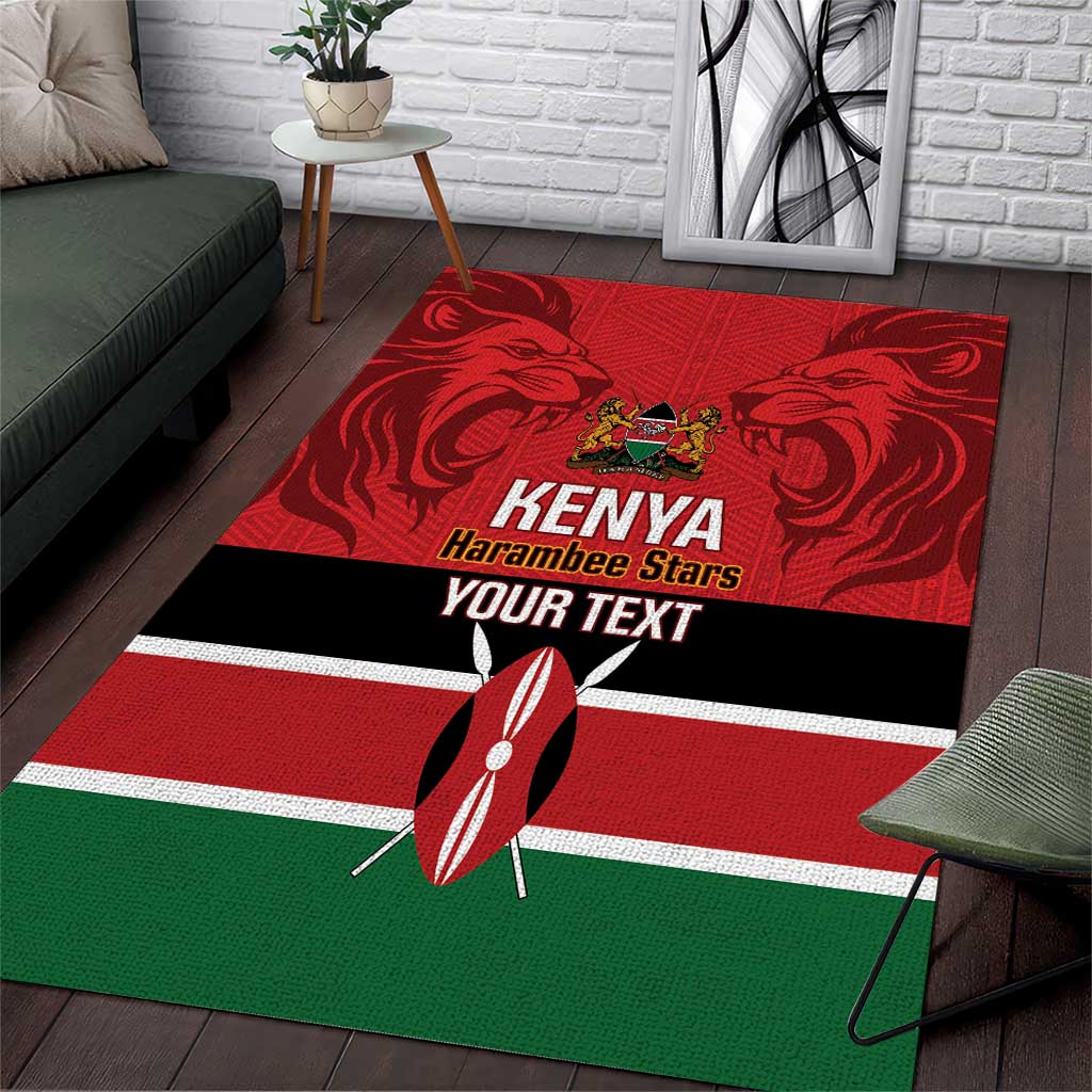 Custom Kenya Football Area Rug Go Harambee Stars African Pattern LT14
