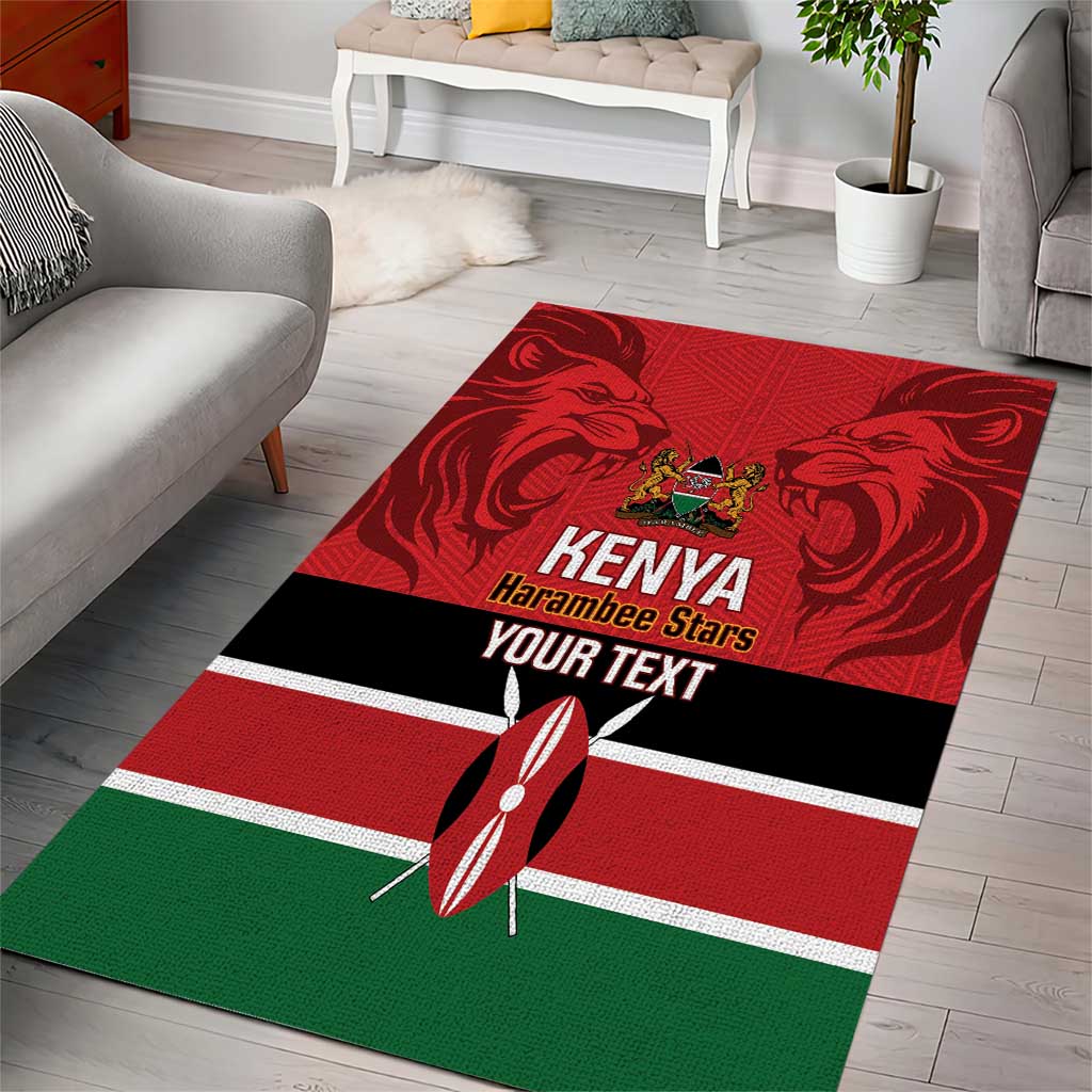 Custom Kenya Football Area Rug Go Harambee Stars African Pattern LT14