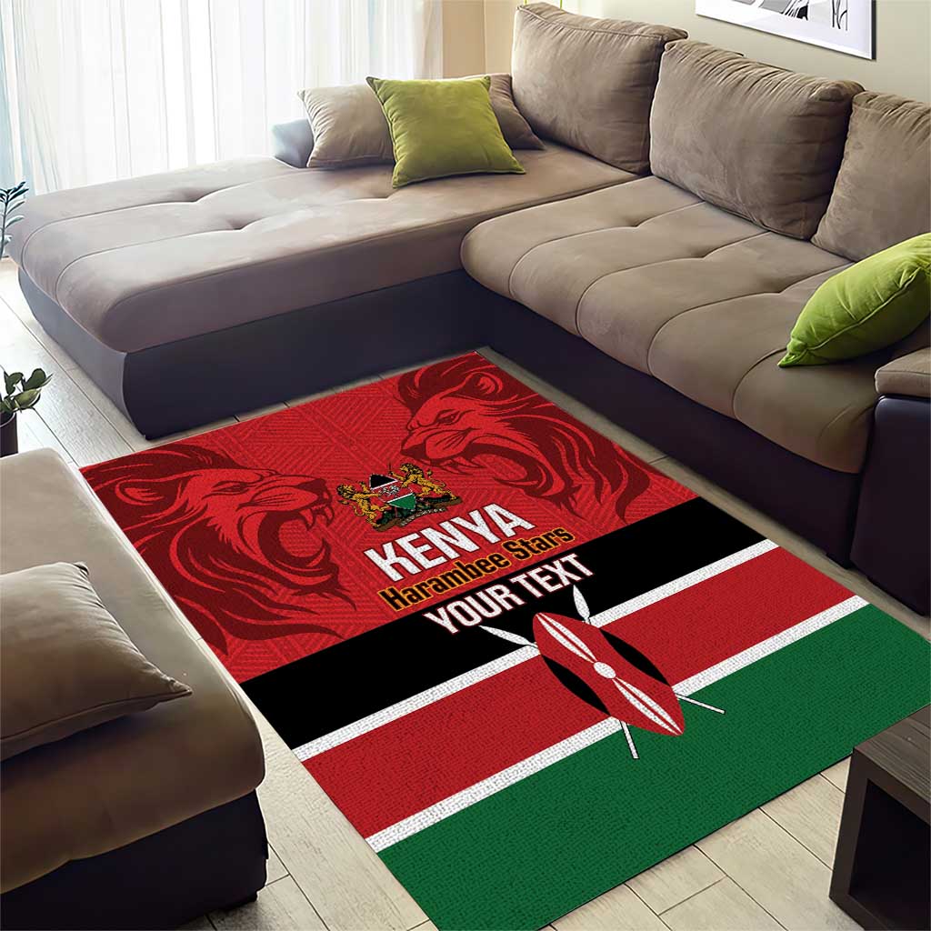 Custom Kenya Football Area Rug Go Harambee Stars African Pattern LT14