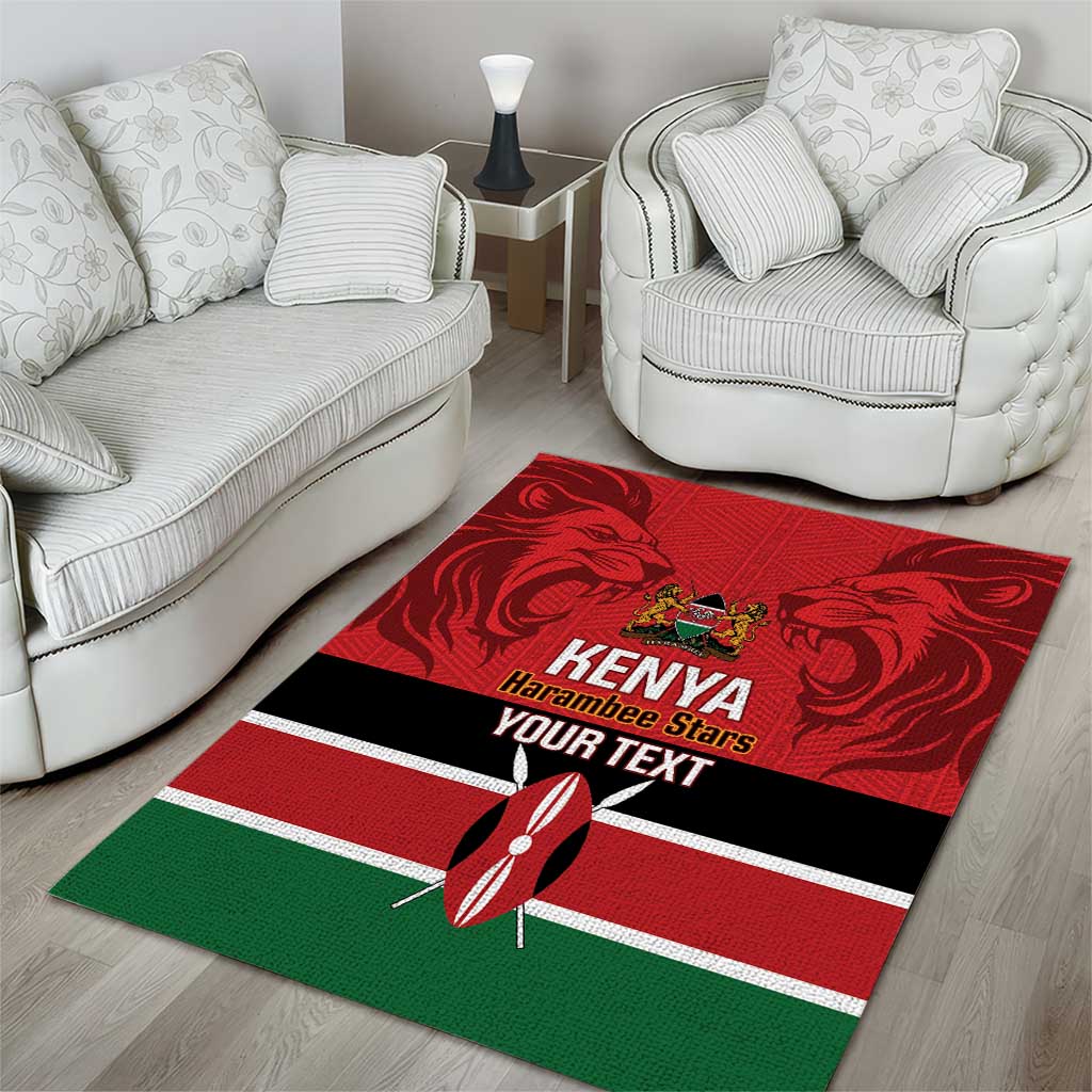 Custom Kenya Football Area Rug Go Harambee Stars African Pattern LT14
