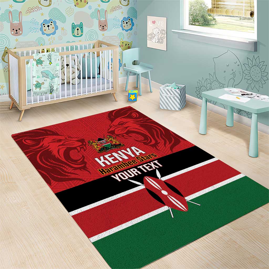 Custom Kenya Football Area Rug Go Harambee Stars African Pattern LT14