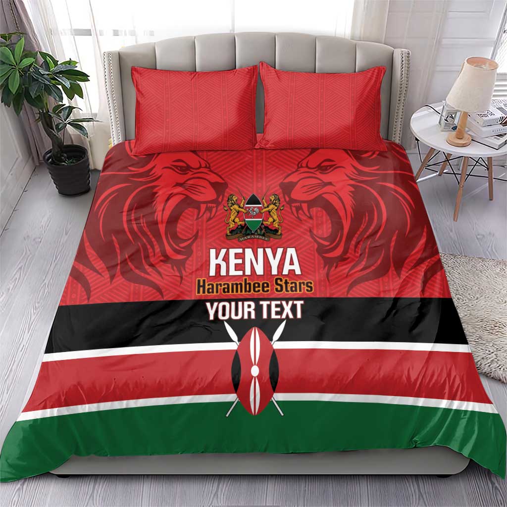 Custom Kenya Football Bedding Set Go Harambee Stars African Pattern LT14