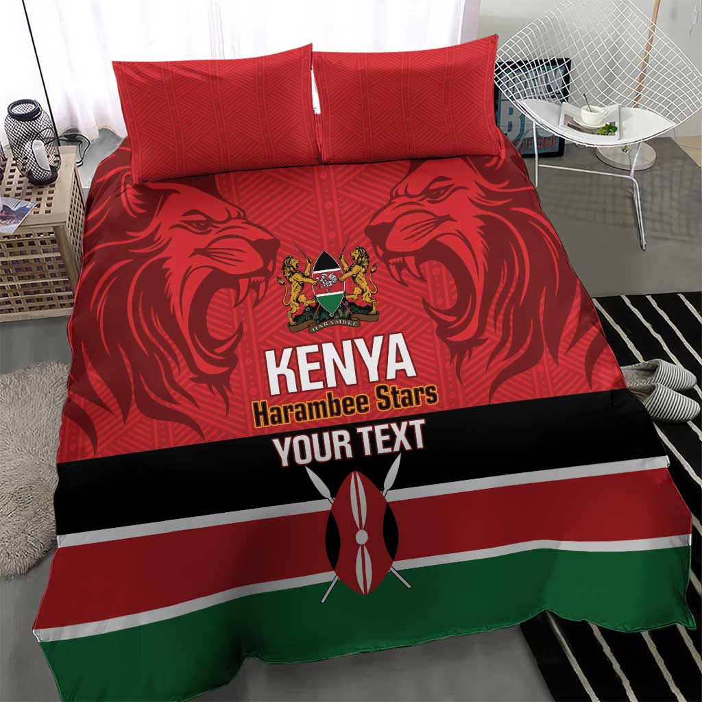 Custom Kenya Football Bedding Set Go Harambee Stars African Pattern LT14
