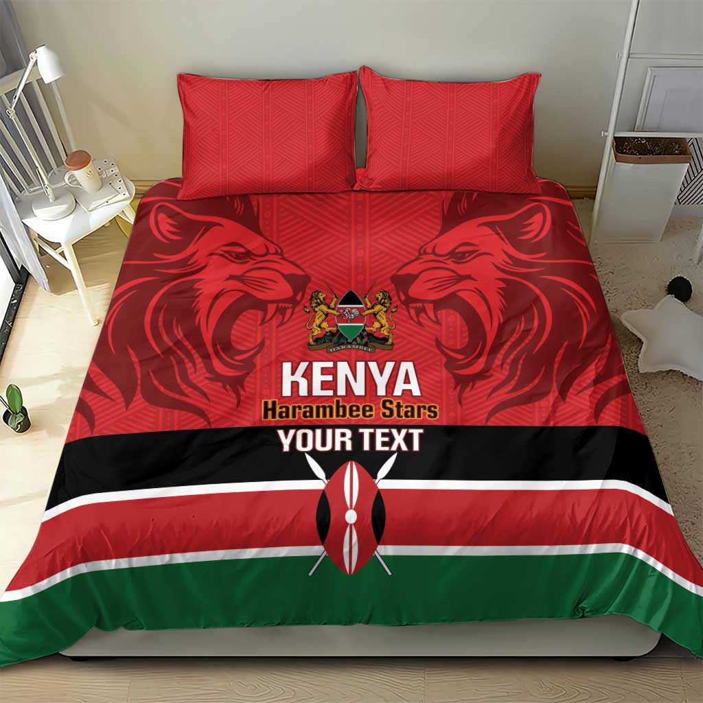 Custom Kenya Football Bedding Set Go Harambee Stars African Pattern LT14