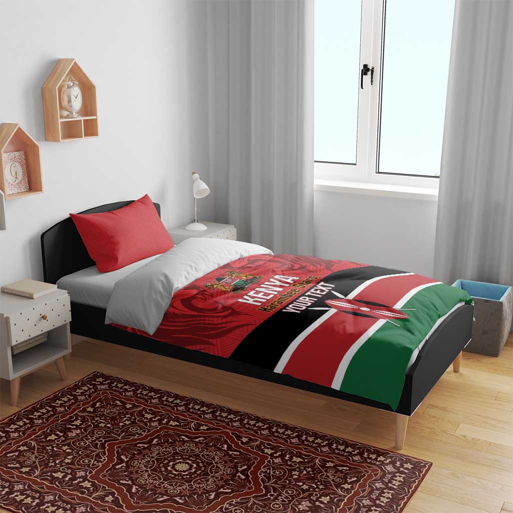Custom Kenya Football Bedding Set Go Harambee Stars African Pattern LT14