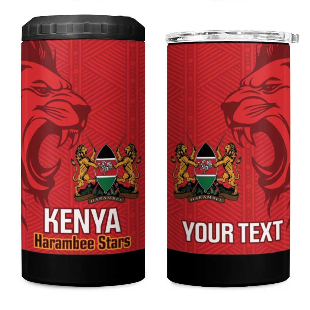 Custom Kenya Football 4 in 1 Can Cooler Tumbler Go Harambee Stars African Pattern LT14
