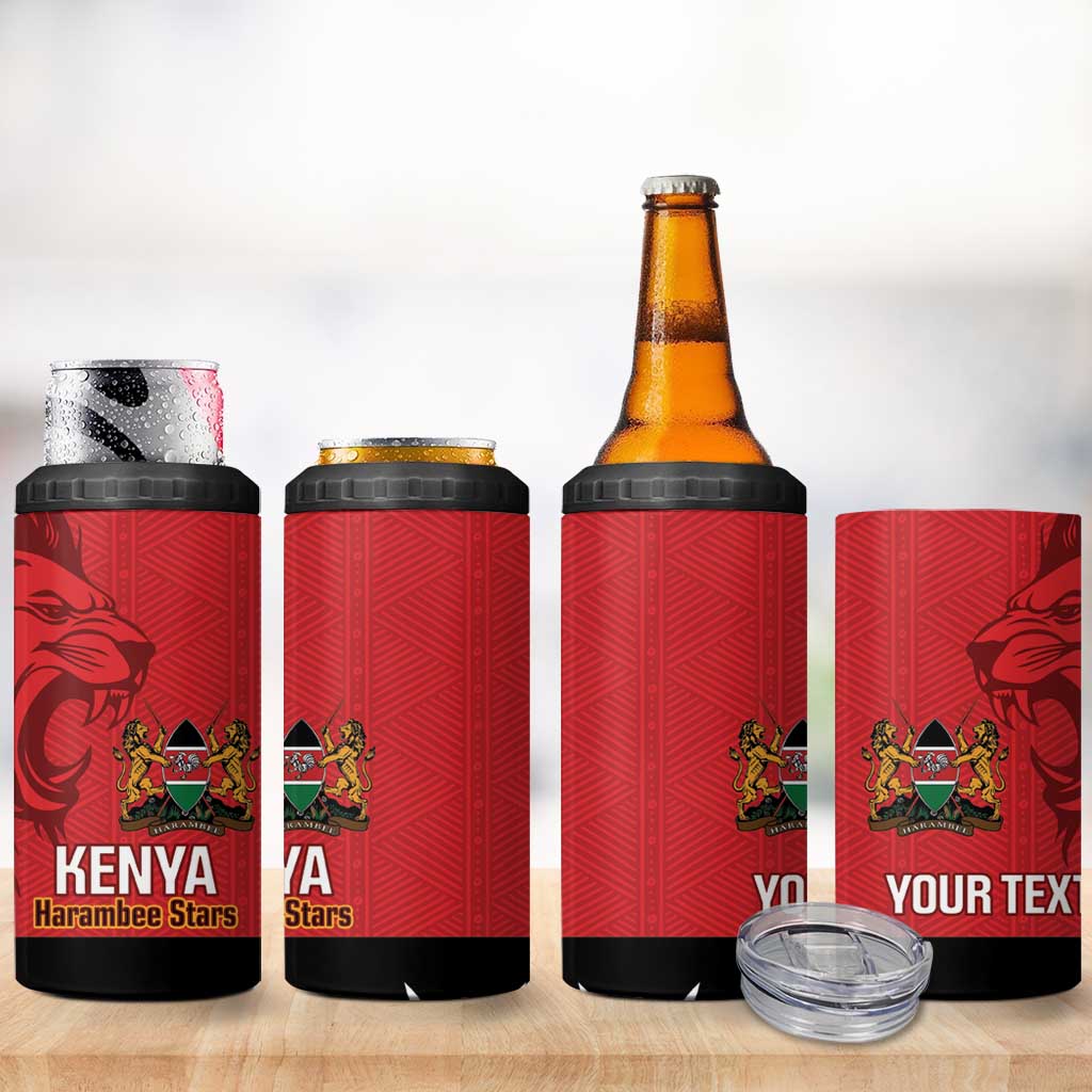 Custom Kenya Football 4 in 1 Can Cooler Tumbler Go Harambee Stars African Pattern LT14