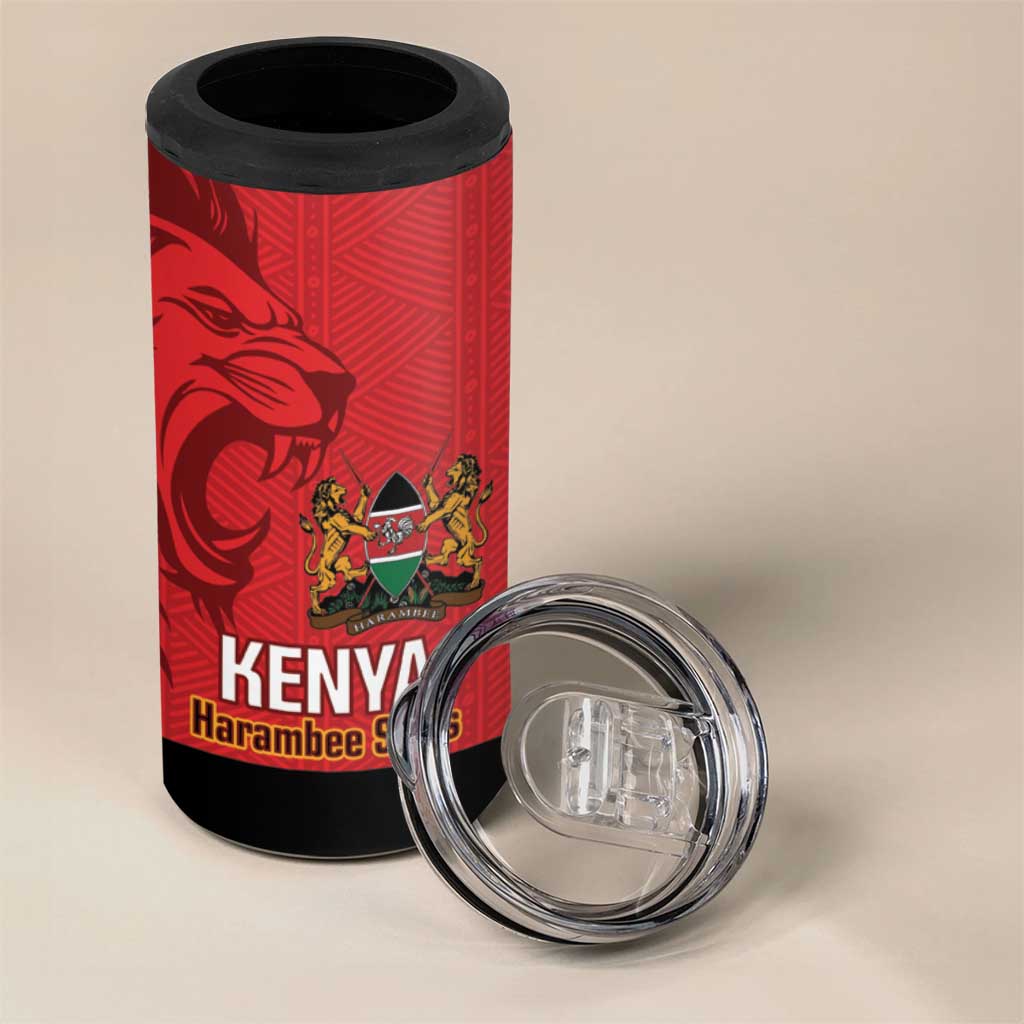 Custom Kenya Football 4 in 1 Can Cooler Tumbler Go Harambee Stars African Pattern LT14