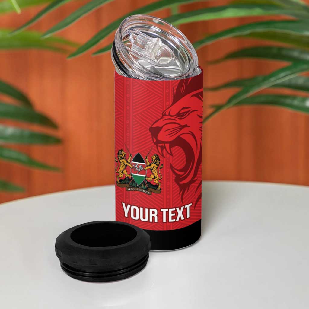 Custom Kenya Football 4 in 1 Can Cooler Tumbler Go Harambee Stars African Pattern LT14