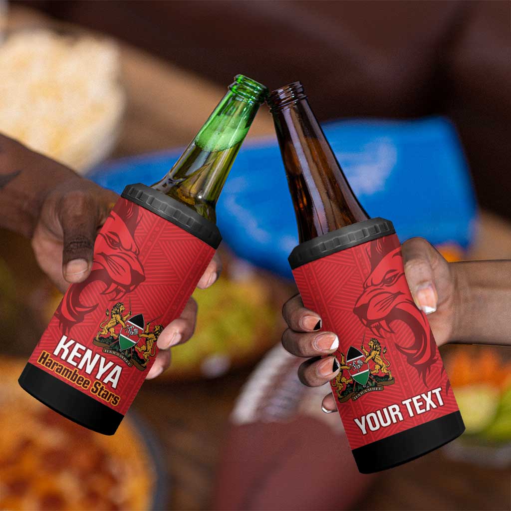 Custom Kenya Football 4 in 1 Can Cooler Tumbler Go Harambee Stars African Pattern LT14