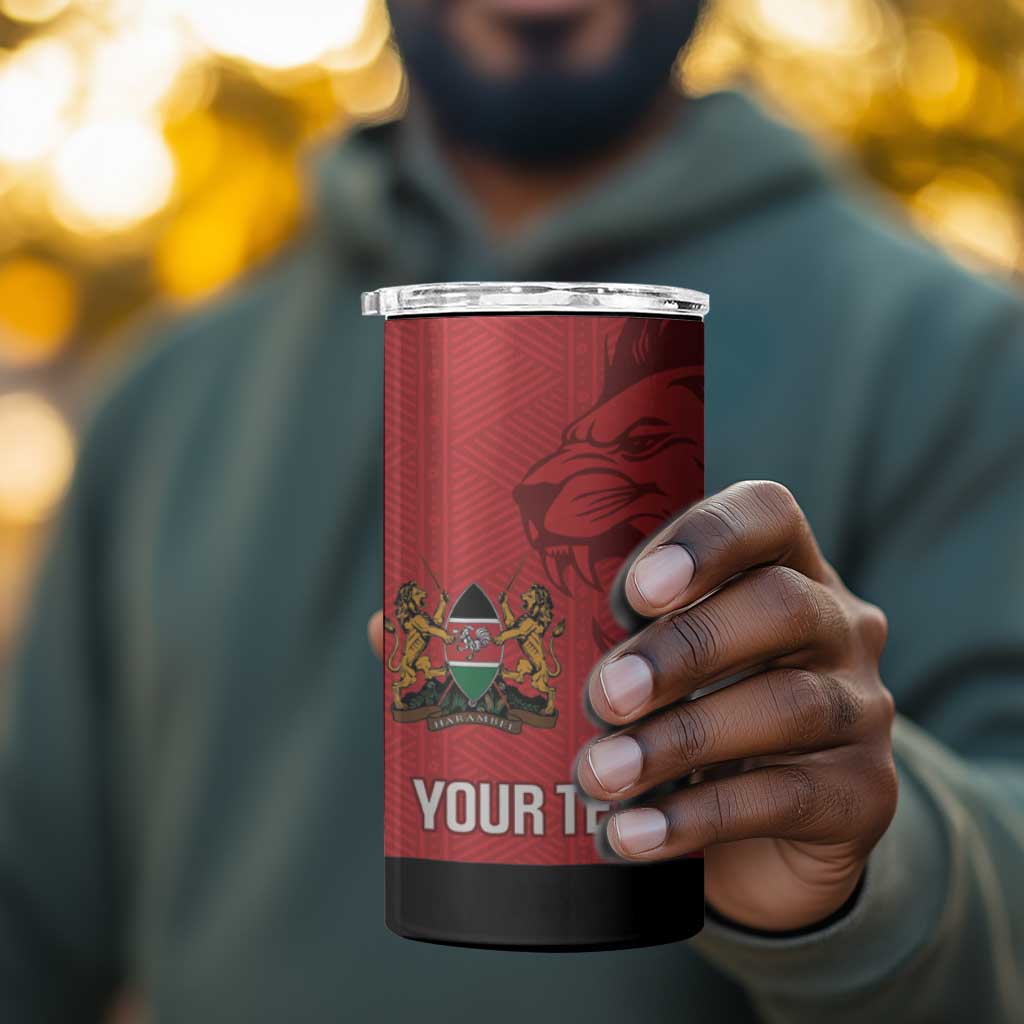 Custom Kenya Football 4 in 1 Can Cooler Tumbler Go Harambee Stars African Pattern LT14