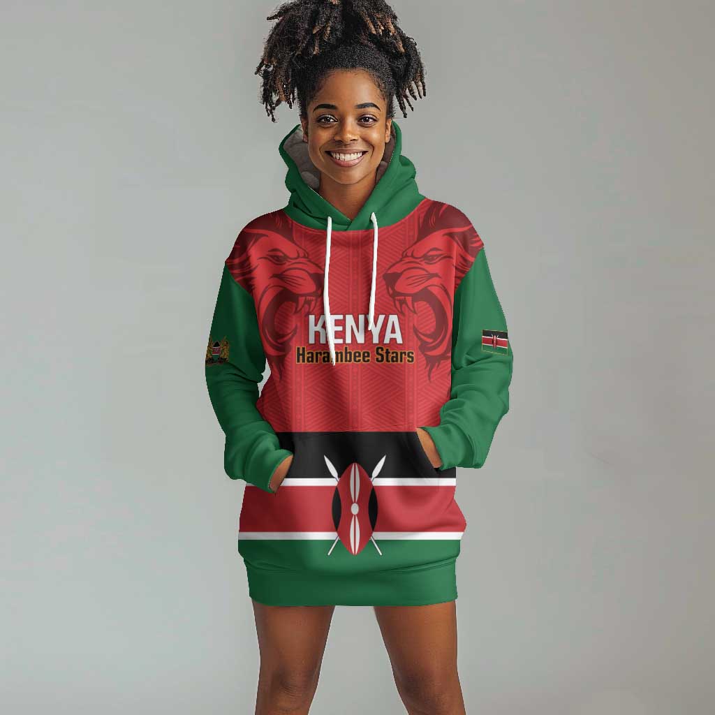 Custom Kenya Football Hoodie Dress Go Harambee Stars African Pattern LT14