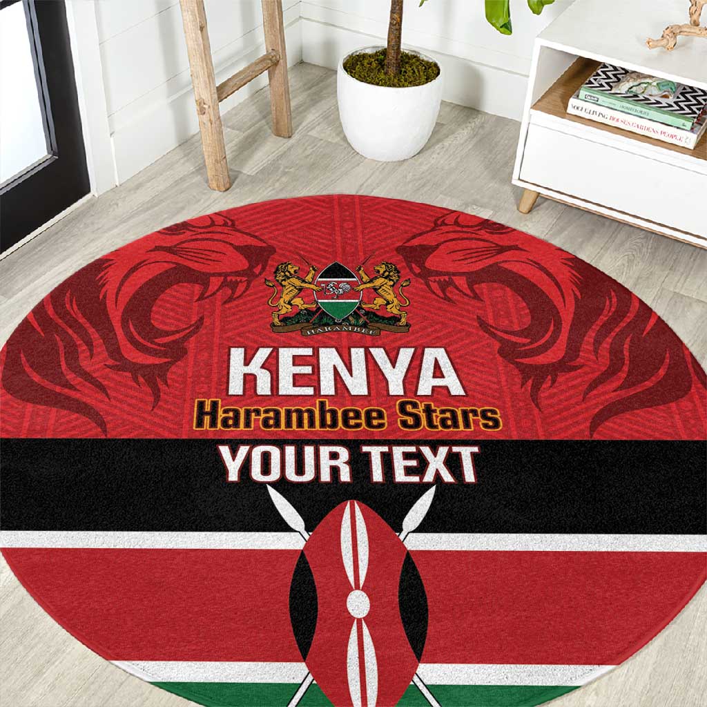 Custom Kenya Football Round Carpet Go Harambee Stars African Pattern LT14
