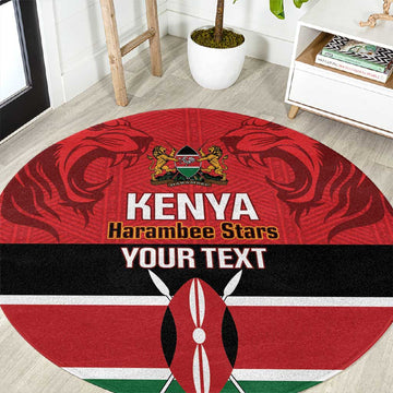 Custom Kenya Football Round Carpet Go Harambee Stars African Pattern LT14