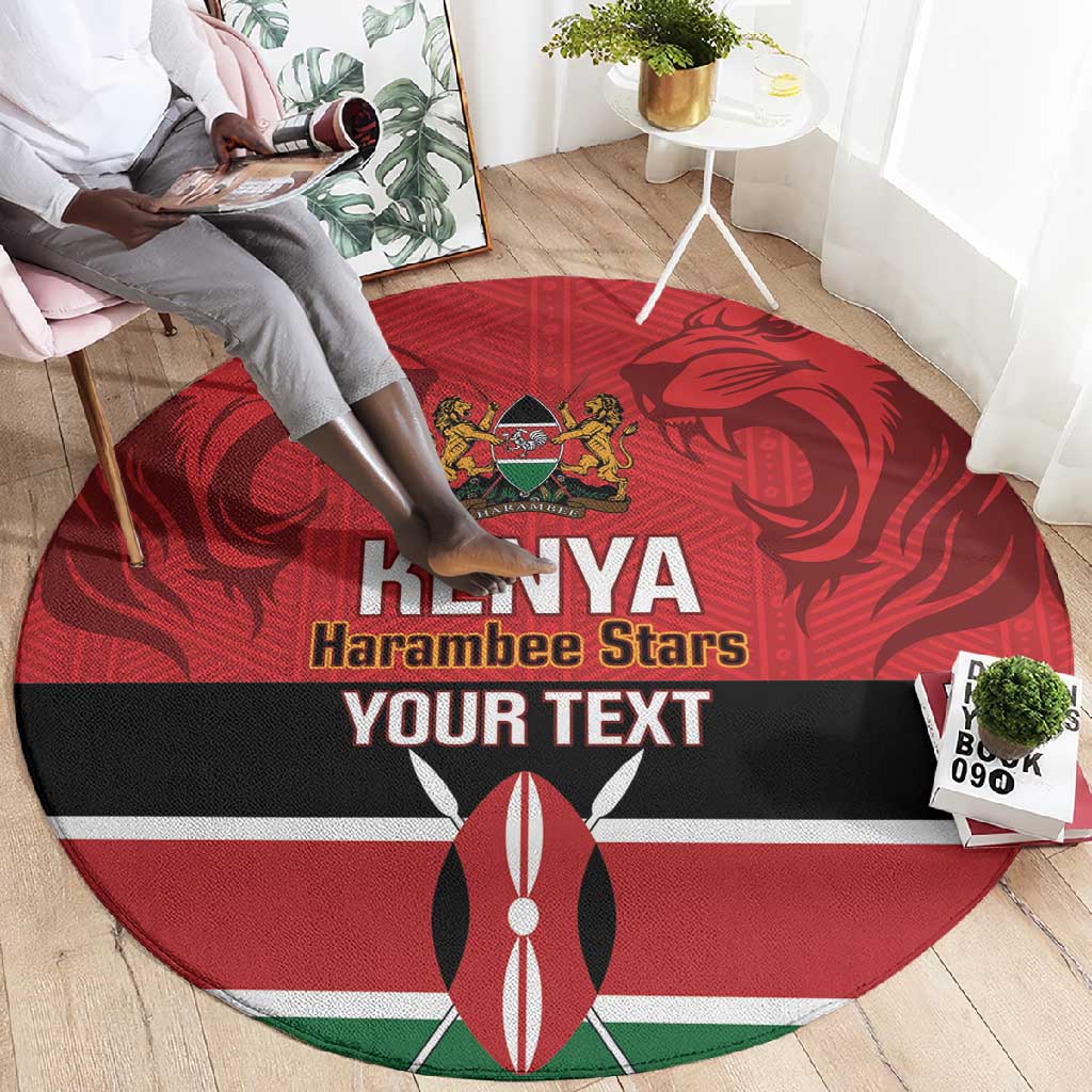 Custom Kenya Football Round Carpet Go Harambee Stars African Pattern LT14