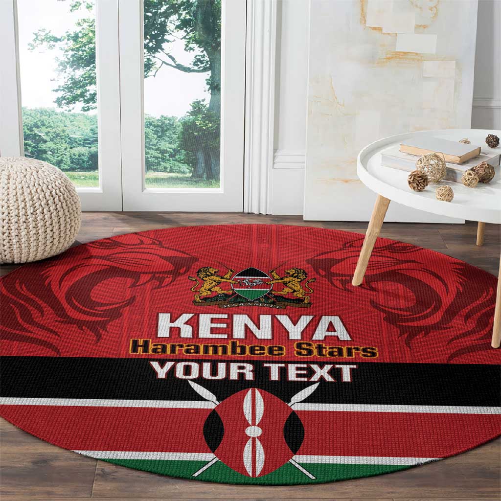 Custom Kenya Football Round Carpet Go Harambee Stars African Pattern LT14