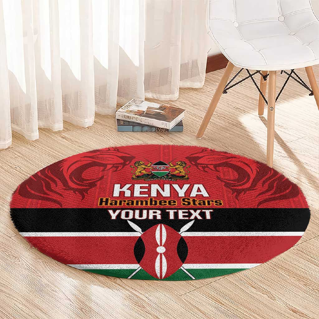 Custom Kenya Football Round Carpet Go Harambee Stars African Pattern LT14