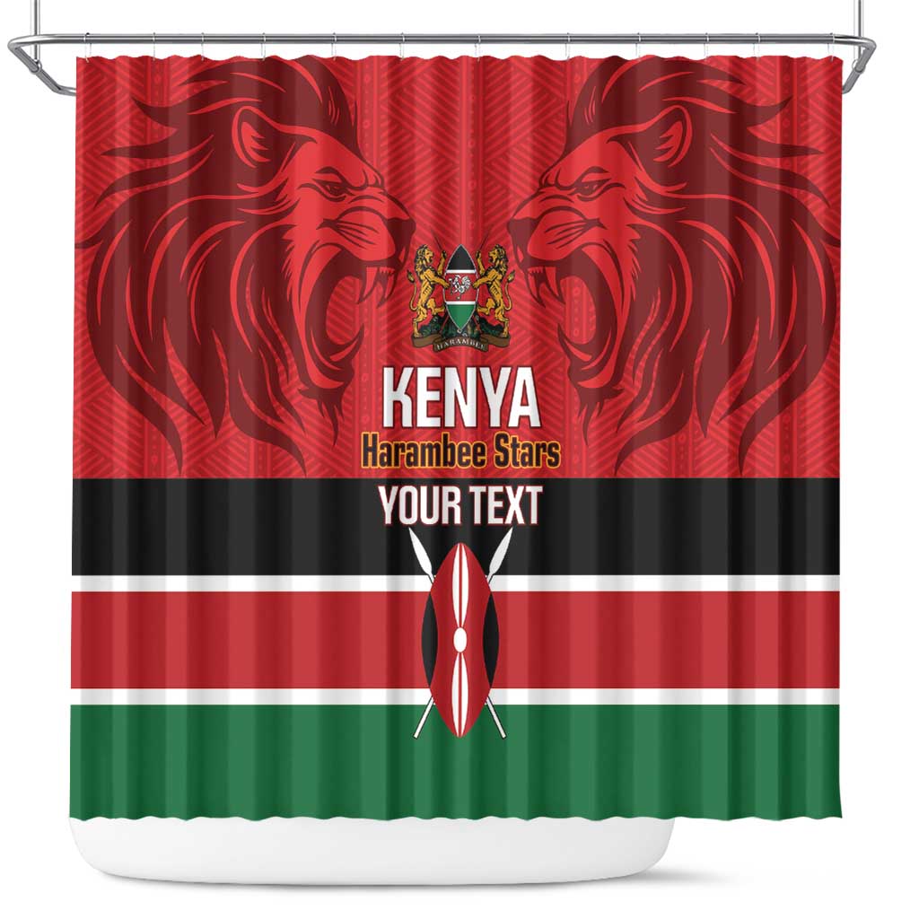 Custom Kenya Football Shower Curtain Come On Harambee Stars LT14