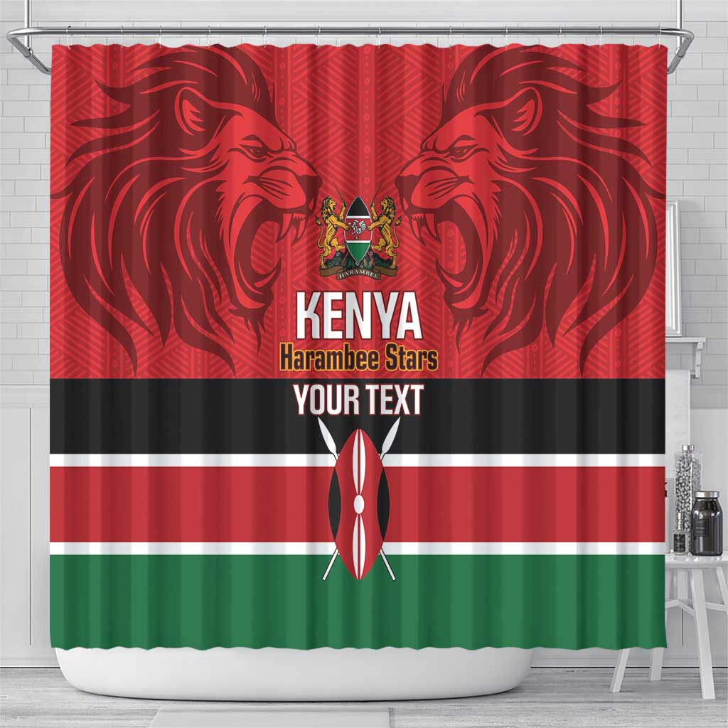 Custom Kenya Football Shower Curtain Come On Harambee Stars LT14