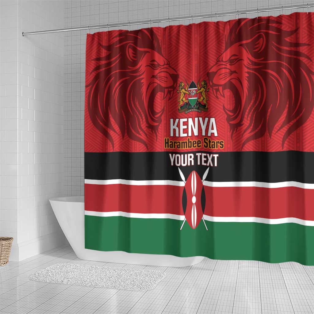 Custom Kenya Football Shower Curtain Come On Harambee Stars LT14
